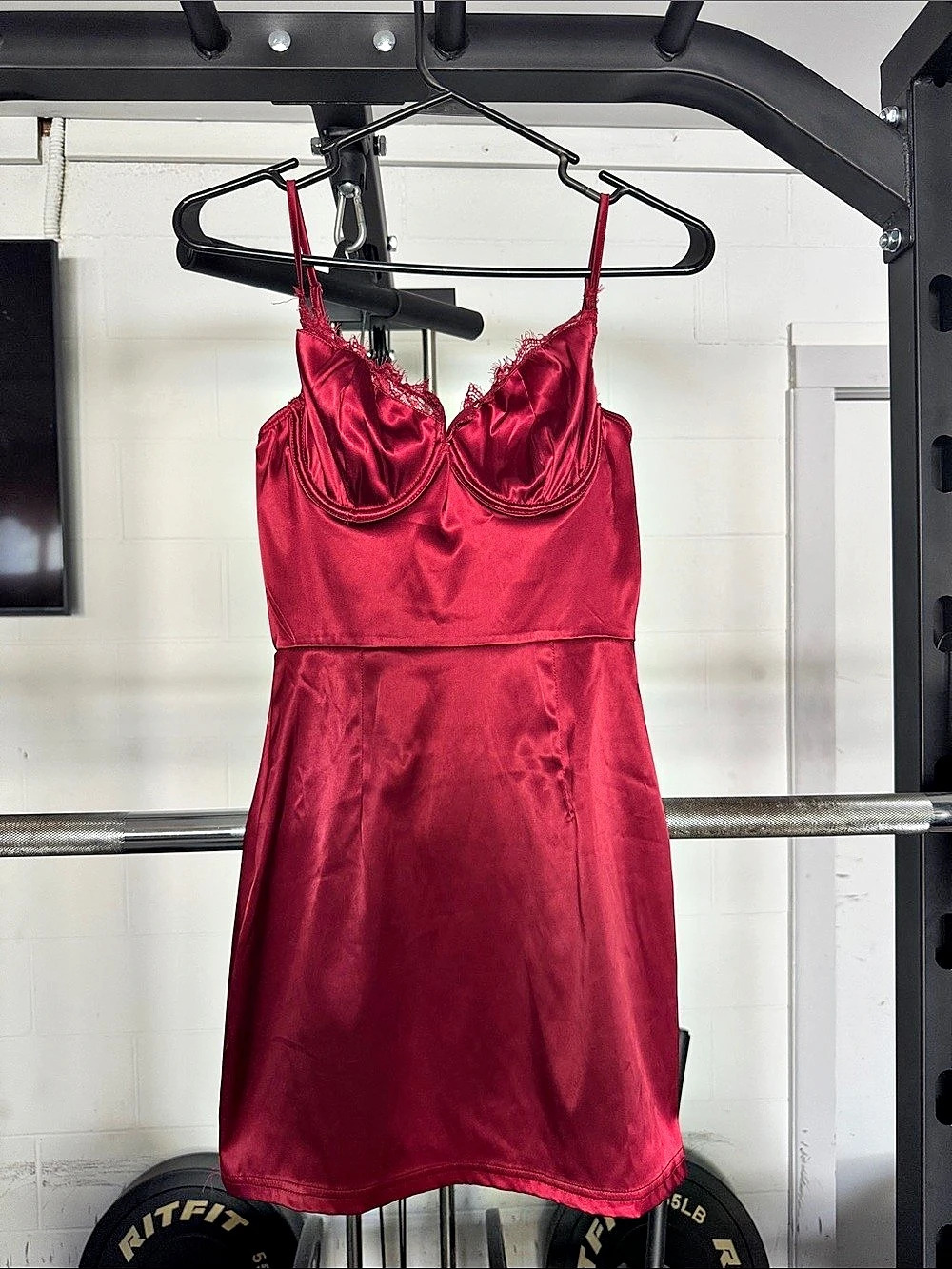 GUESS Satin-Style Mini Dress in Red Size XS Like New